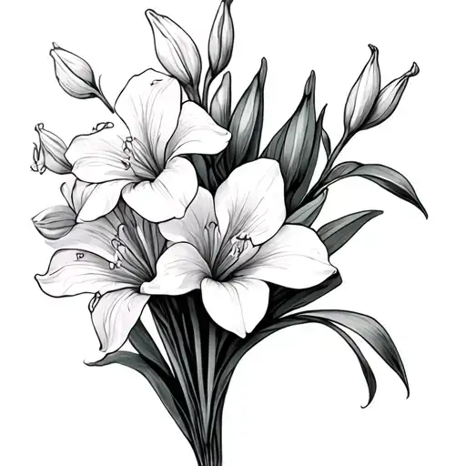 Lilly Of The Valley And Gladiolus Flower Bouquet