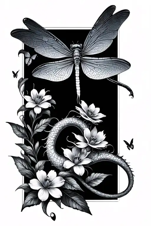 Dragons And Flowers And Butterflies Dragonfly