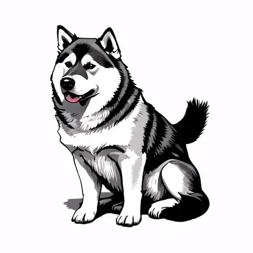 Akita Inu Sitting Low