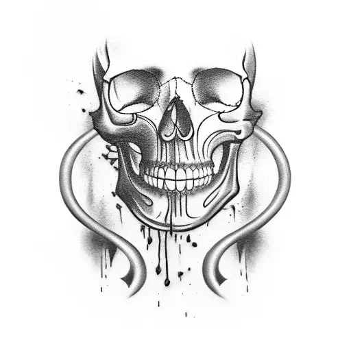 Half Woman Half Mexican Skull Realistic Tattoo With Melted Hourglass