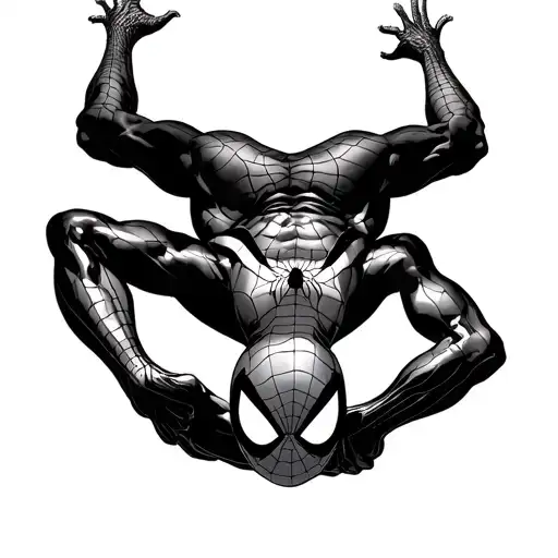 Spiderman Man Upsidedown Web