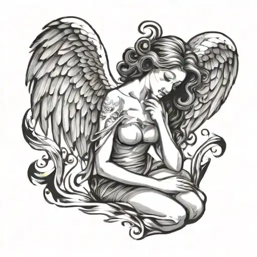 Woman Angel Masturbating