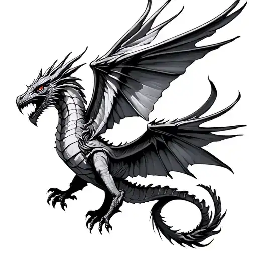 Wyvern And Bird Flying