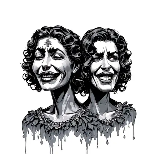 Happy And Sad Cliwns From Italuan Theater