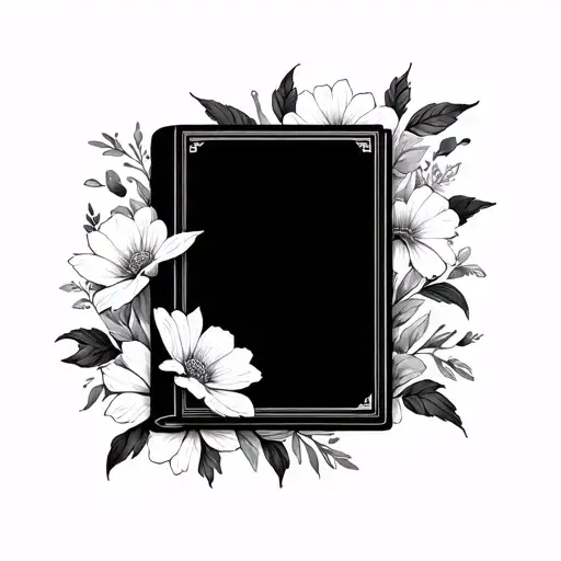 Simple Book Surrounded By Bold Floral