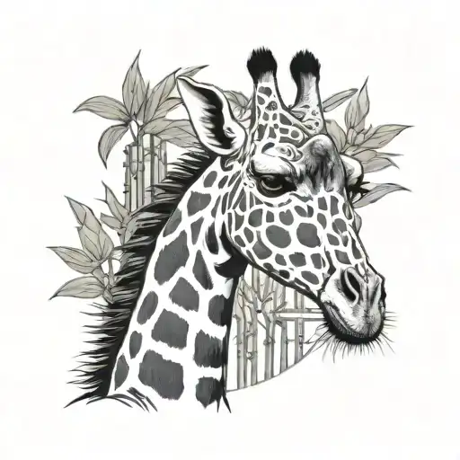 Giraffe In Bamboo China