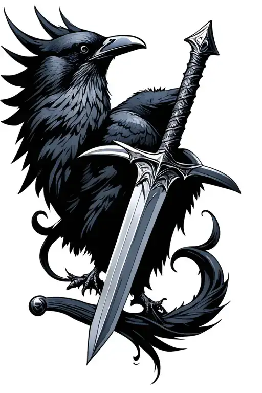 Crow And Sword Embedded