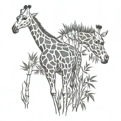 Full Body Giraffe In Bamboo China