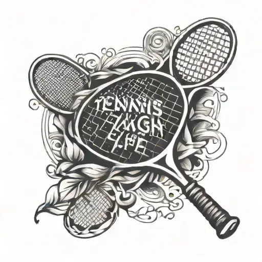 Tennis Racquet With Saying Tennis Taught Me Life Grandpa Taught Me Love
