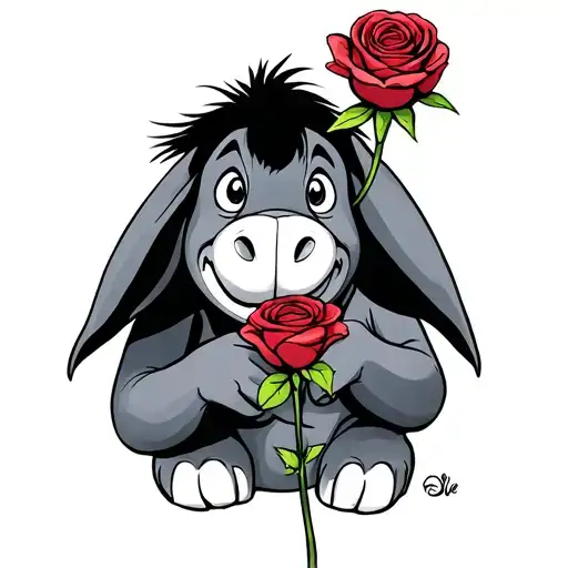 Disney Eeyore Holding Rose