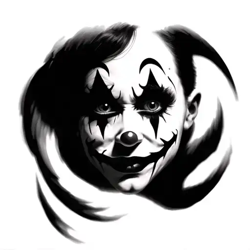 Angel Eyes Blurred Clown Face Surrounded