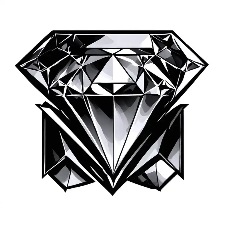 Diamond Outline Looking 3D