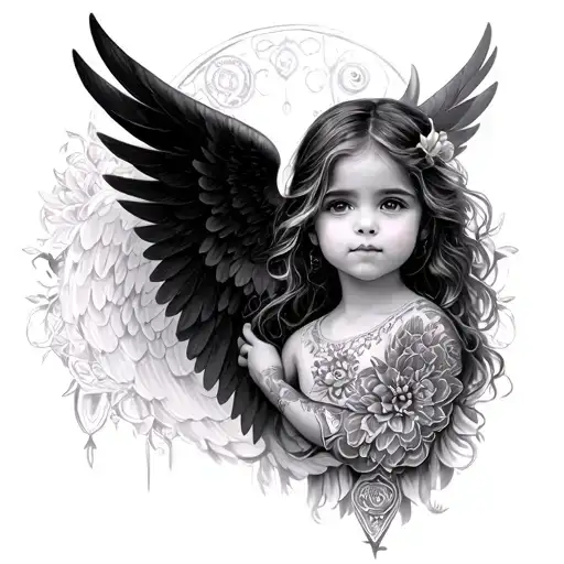 In Memory Of My Daughter Kaylee Who Passed Away With Wings And Symbols Of Protection