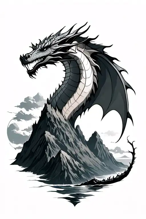 Mountain Fiji With A Dragon Emerging