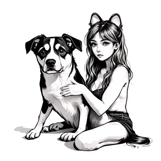 Girl Sits In A Dog's Pose