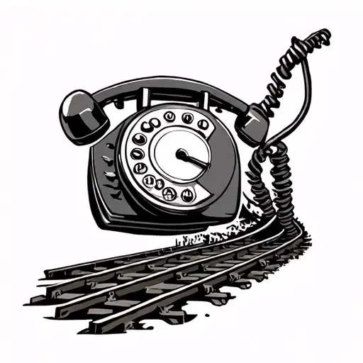 Coverup Telephone Wire And A Railroad Track