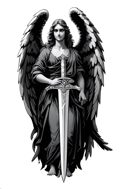 Angel Holding A Sword