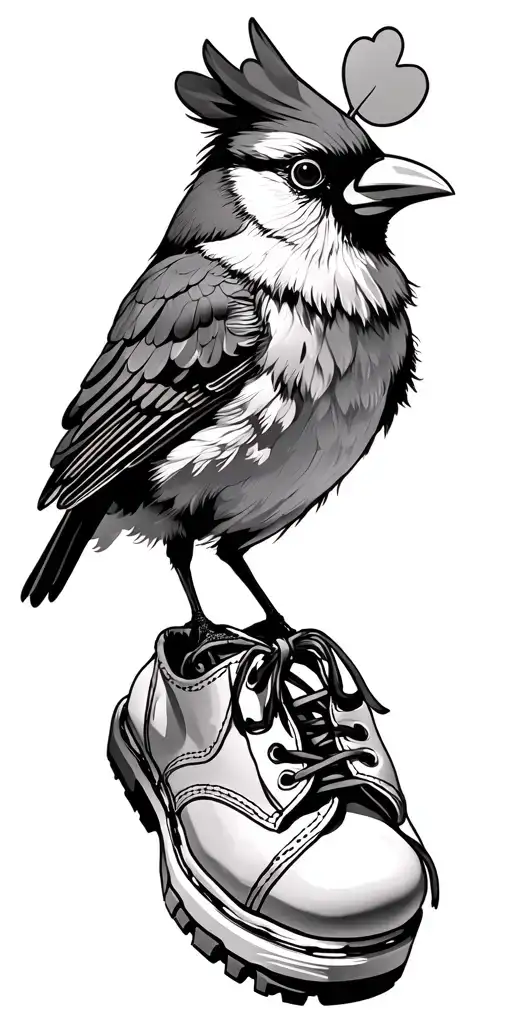 Shamrock Clown Shoes Cardinal Perched