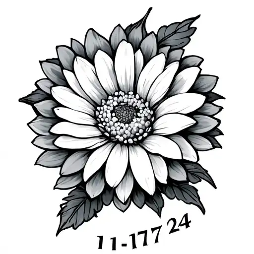 Chrysanthemum Tattoo With The Date 11-17-24