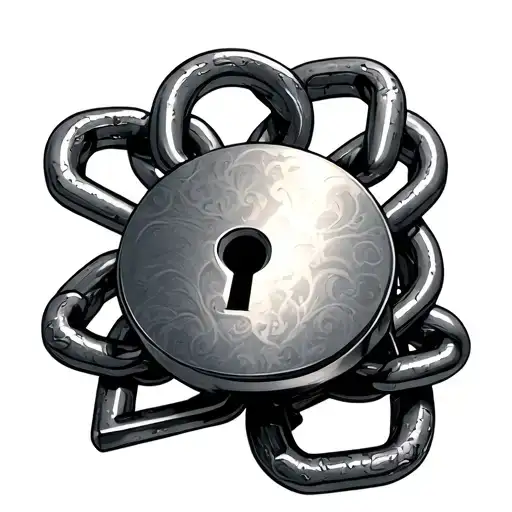 Hr With Chain And Lock Intertwined