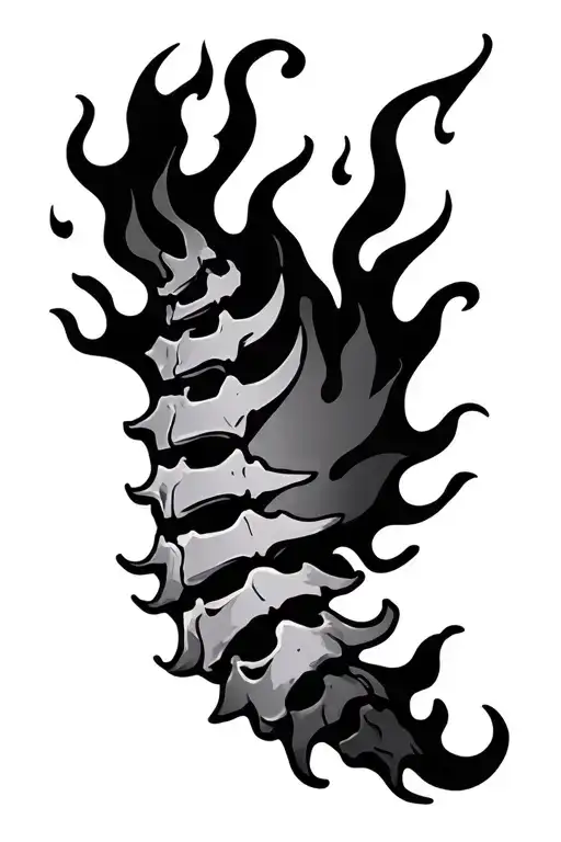 Spine Tatto Butter Knife With Flaming