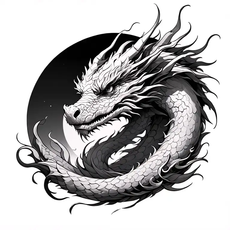 Make Me A Dragon Tattoo For A Women That Goes On The Back And The Shoulder