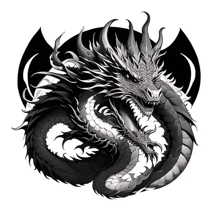 Make Me A Full Dragon Tattoo For A Women That Goes On The Back And The Shoulder