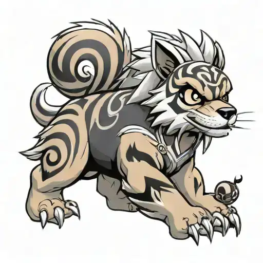 Growlithe Pokemon And One Piece Featuring