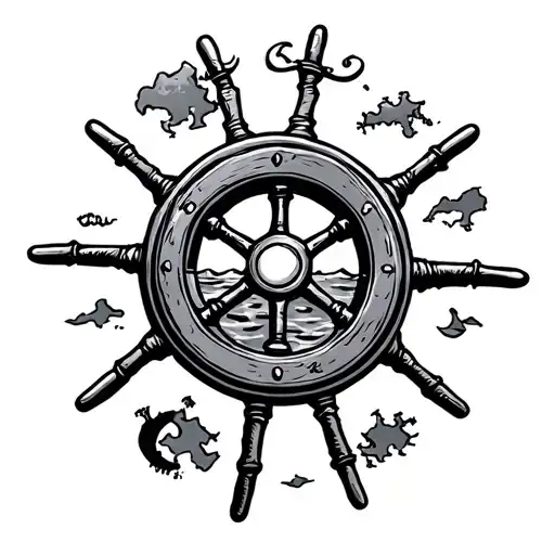 Ship Wheel Map Inside Representing