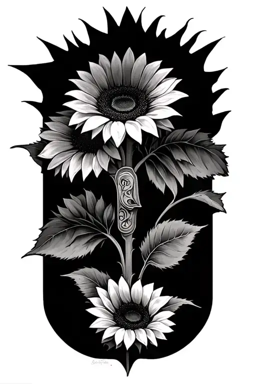 Sunflowers And Cross