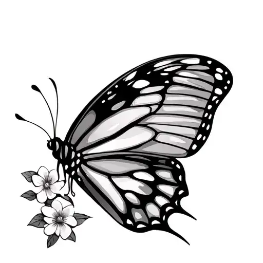 Butterfly With A Flowery Wing