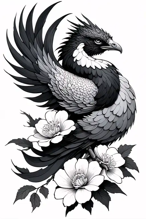 Japanese Cherry Flower Phoenix