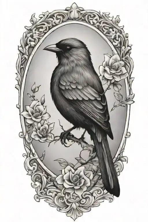 Dark Bird Tattoo Design