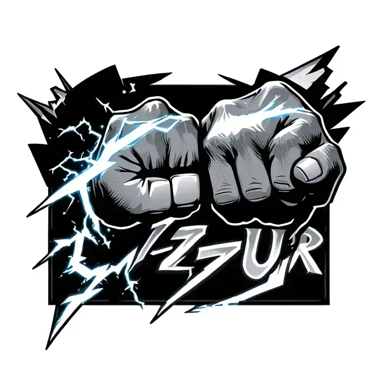 Lightning And Fist With The Word Tzur