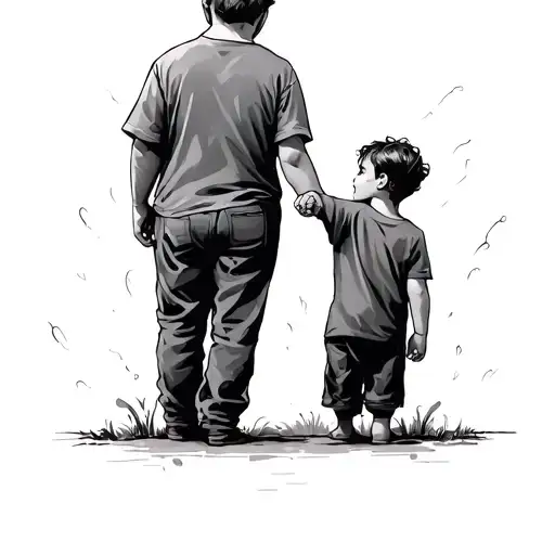 Father Son Holding Hands