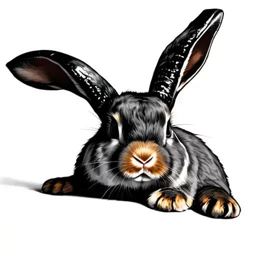 A Flopped Ear Bunny With Capricorn Horns