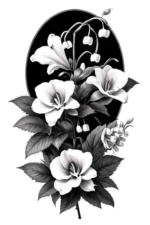 Lily Of The Valley Flowers Mixed With Roses And Orchids