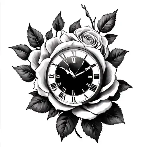 Roses And Clock