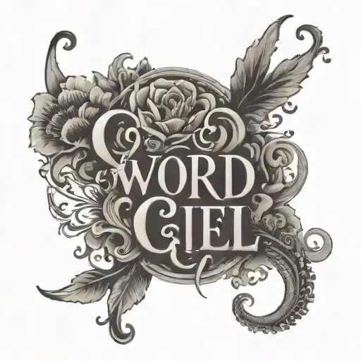 The Word Ciel With An Opium Font