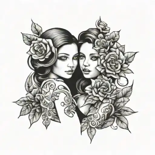 Sisters With 3 Flowers