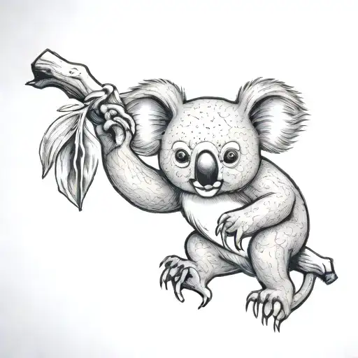 Koala Holding Ghost Face Mask
