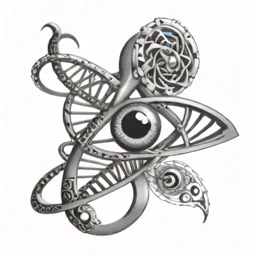 Dna Double Helix Dmt Molecule Transforming Third Eye On Top