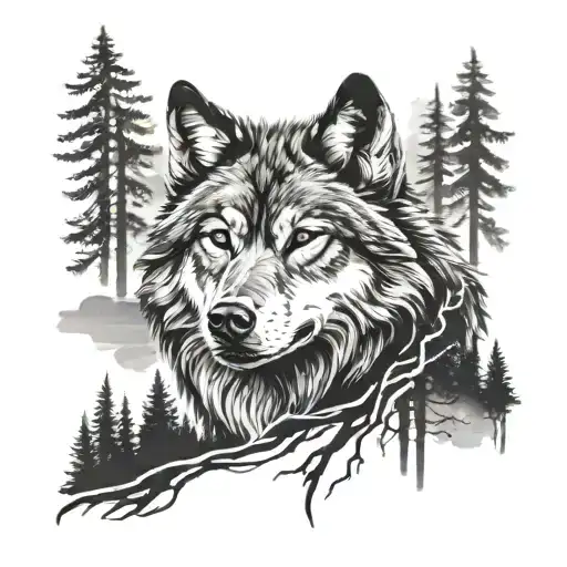 Wolf And Forest