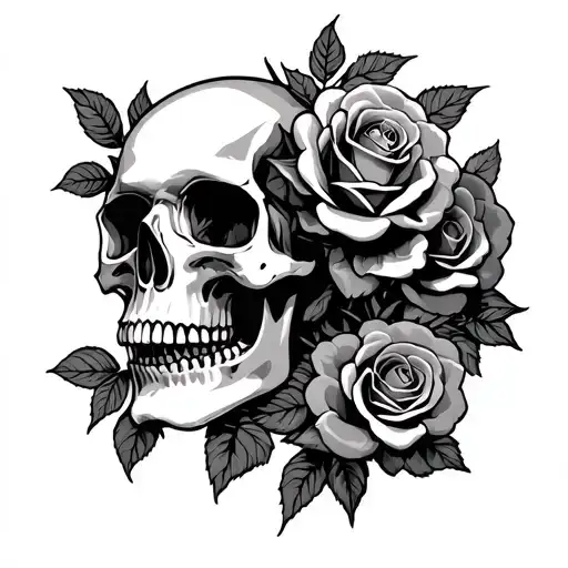 Skull And Roses Growing