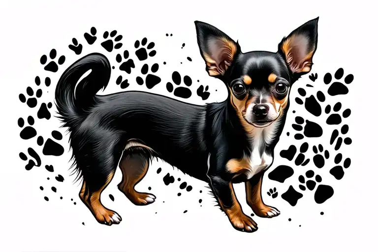 Chihuahua With Paw Prints