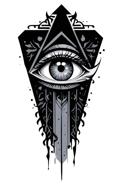 All Seeing Eye In Triangle And Square