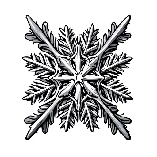 Snowflake Ornamental Spine Tattoo Design