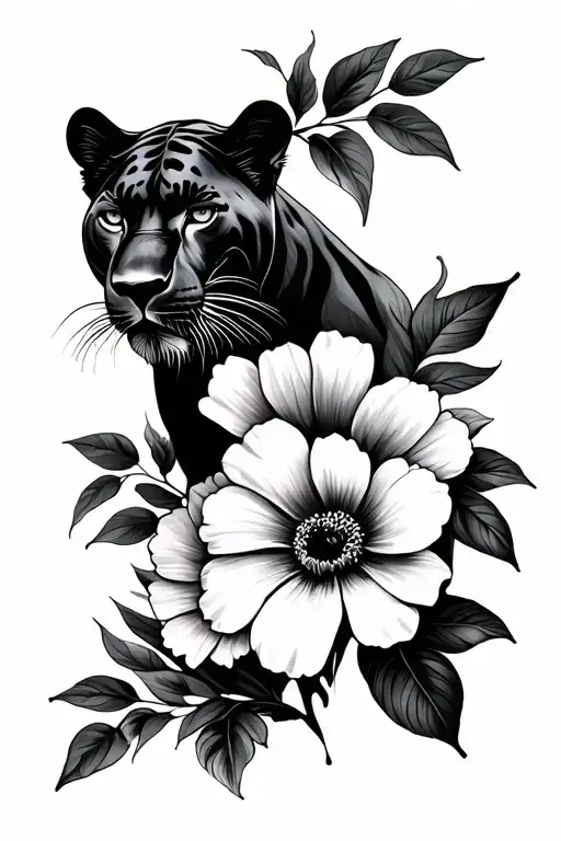 African Flowers And Black Panther