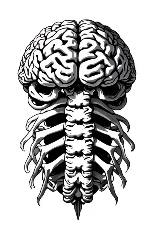 Brain Connected To Spine
