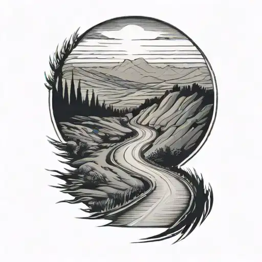 Windy Road Highway Leading Into The Horizon